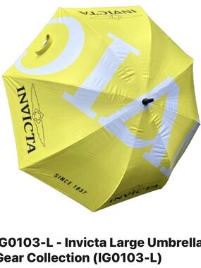 Invicta Yellow and White Logo Umbrella